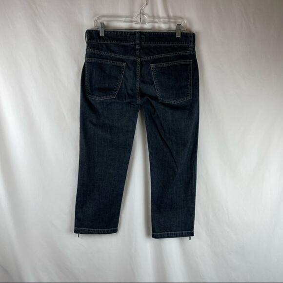 Banana Republic Skinny Leg Dark Wash Crop Boho Jeans Size 6 - Picture 4 of 12
